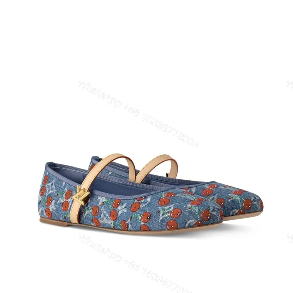 View 7 of LOUIS VUITTON X TAKASHI MURAKAMI ROMY FLAT BALLERINA MONOGRAM CHERRY DENIM 1AHKOV