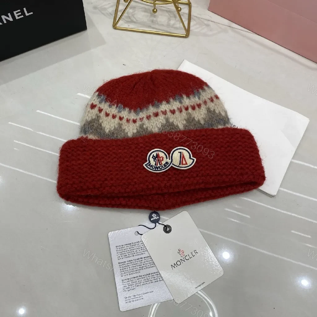 View 6 of Bold Knitted Beanie: Luxe Color-Block Winter Staples