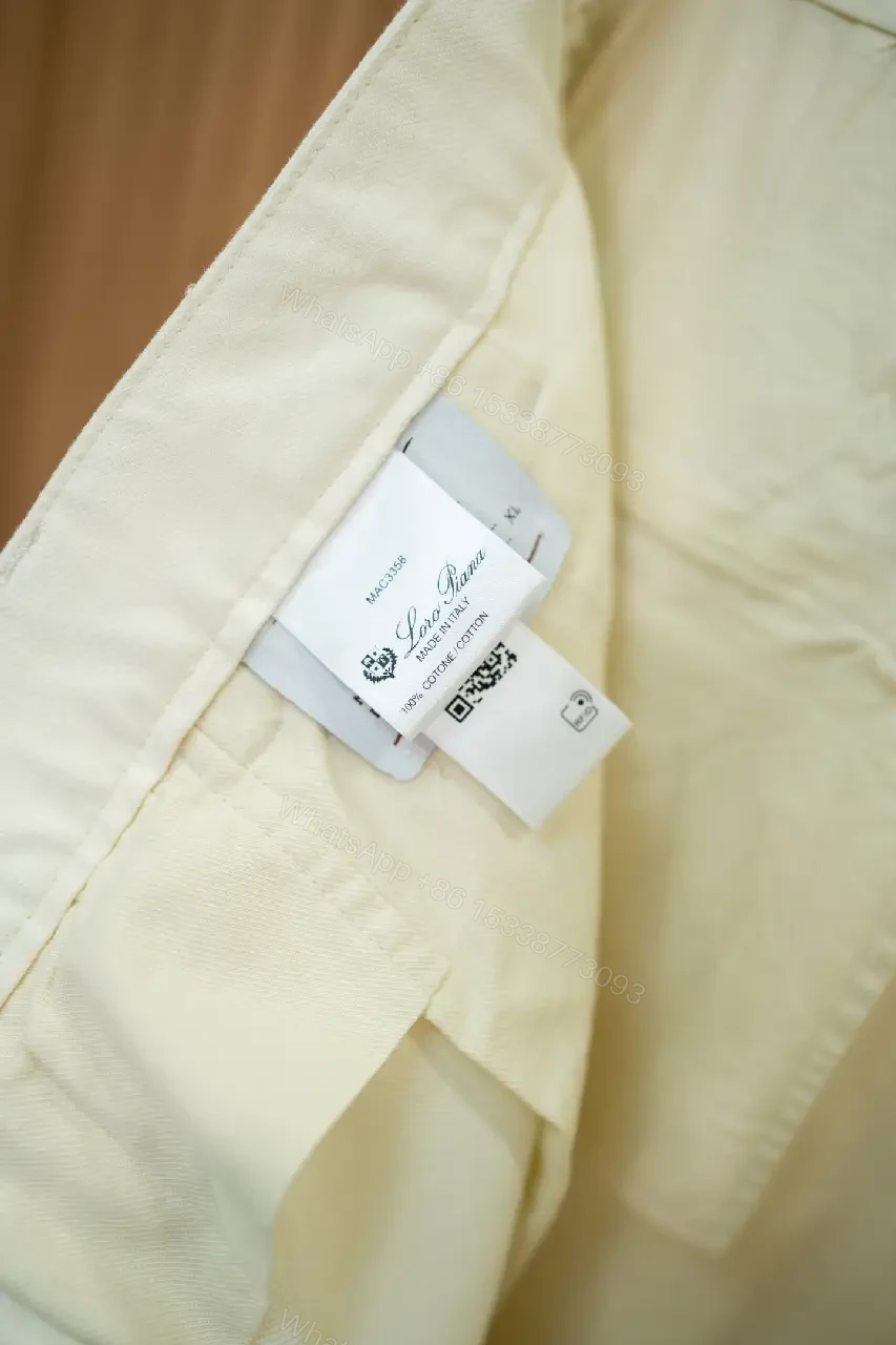 View 10 of Off-White Cream Cargo Pants with Smooth Twill, Relaxed Fit