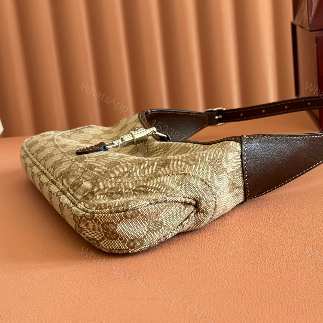 View 5 of GUCCI 25S JACKIE MONOGRAM 27 CM IN LIGHT BROWN CANVAS AND CALFSKIN
