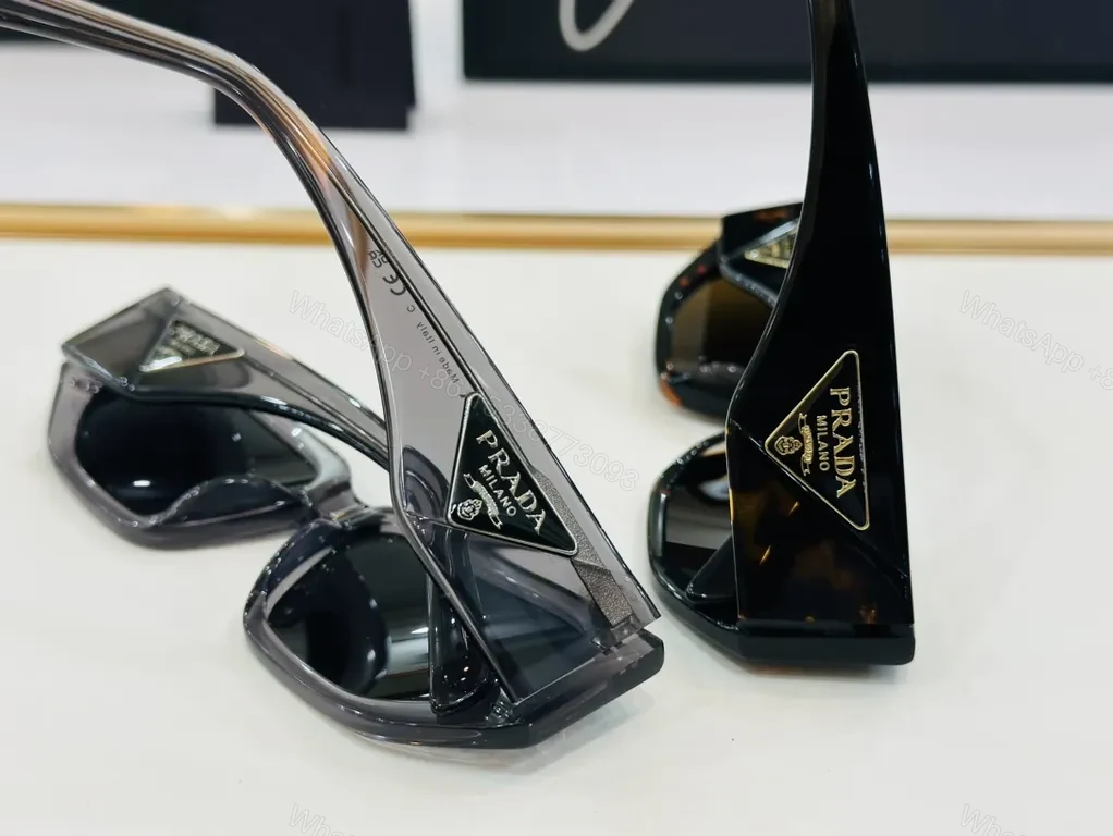 View 4 of Black Acetate Blocky Sunglasses â€” Prada Hardware, All-Day Comfort
