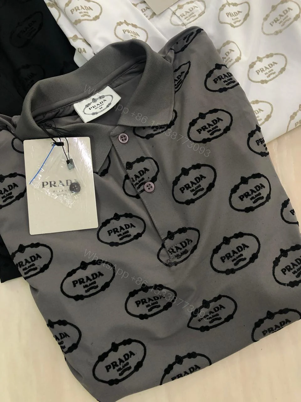 View 3 of First Copy PRADA Premium Imported Fabric Polos