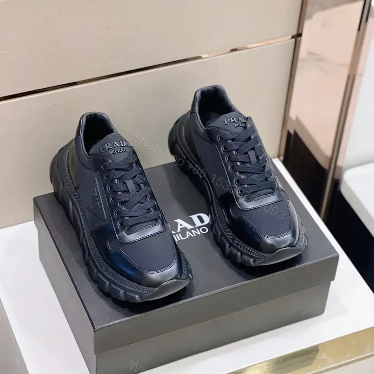 View 2 of Monochrome Prada-Style Leather Sneaker: All-Day Comfort