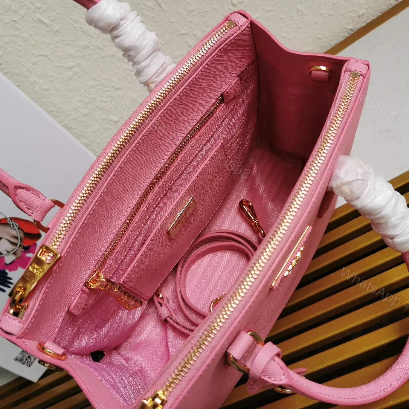 View 6 of MEDIUM GALLERIA 28 PINK SAFFIANO LEATHER