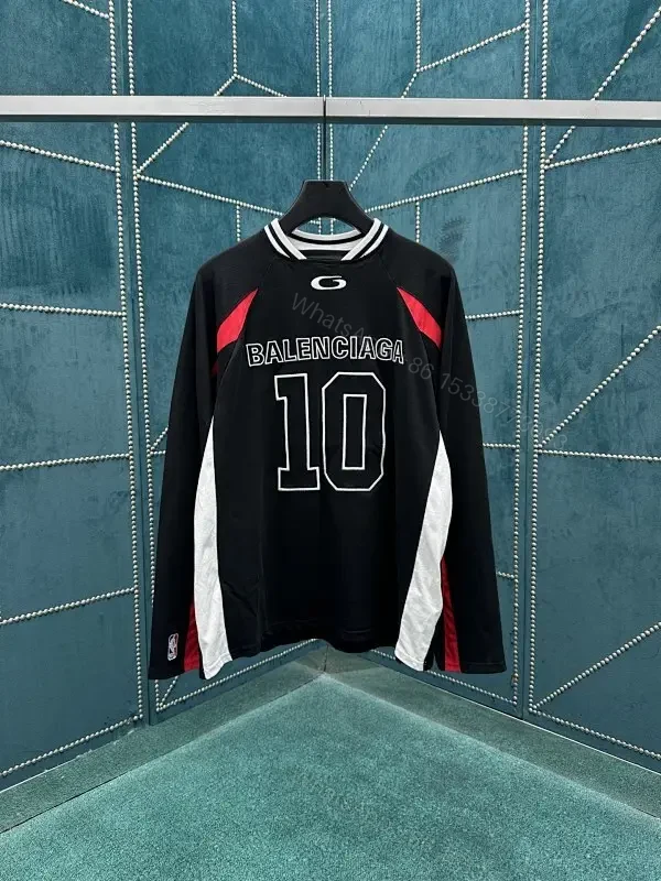 Bold Black-White-Red Jersey: Premium Streetwear Comfort — view 1