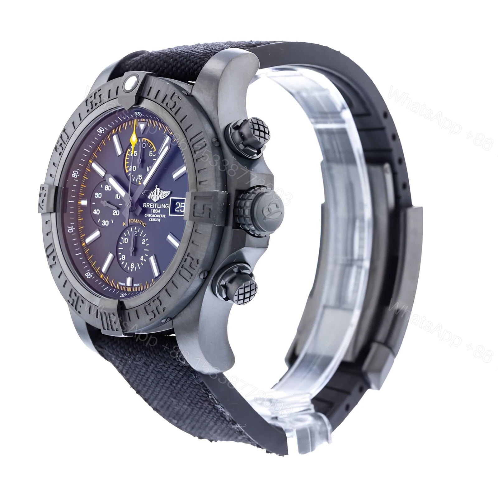 View 2 of Breitling Super Avenger II Black Steel M133711A/BF30 Replica