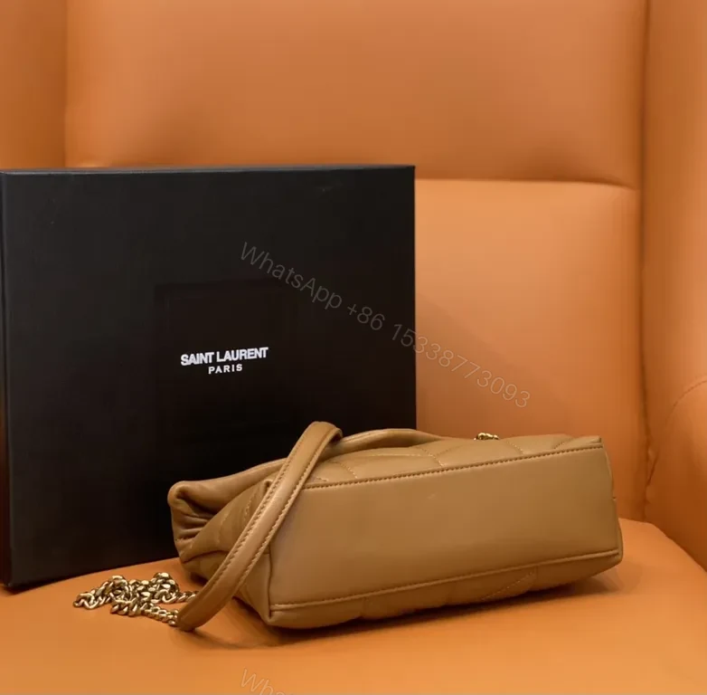 View 8 of Quilted Tan Calfskin Crossbody: Luxury, Subtle YSL-Inspired