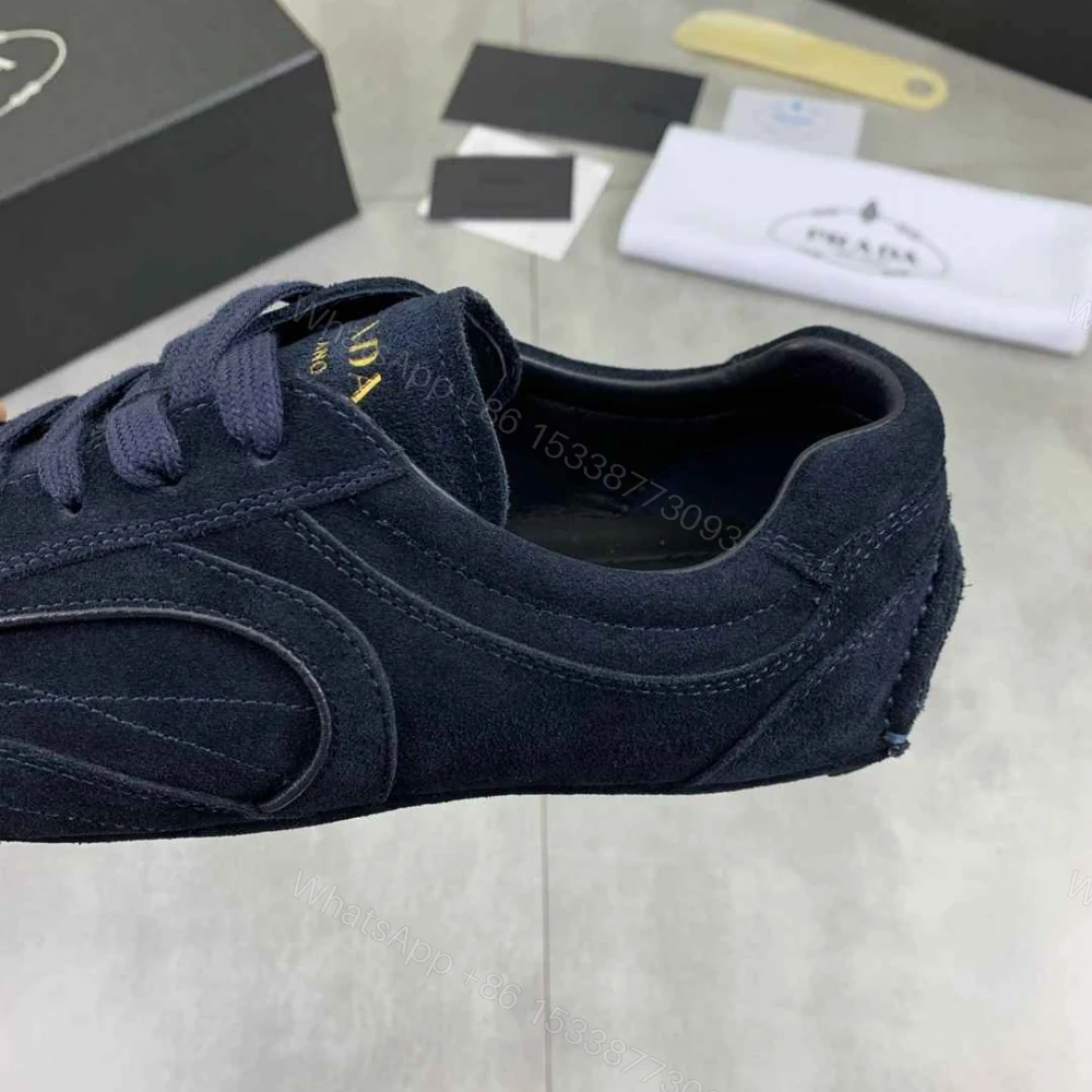 View 7 of Prada Montecarlo Re Edition 2005 Suede Sneakers Navy