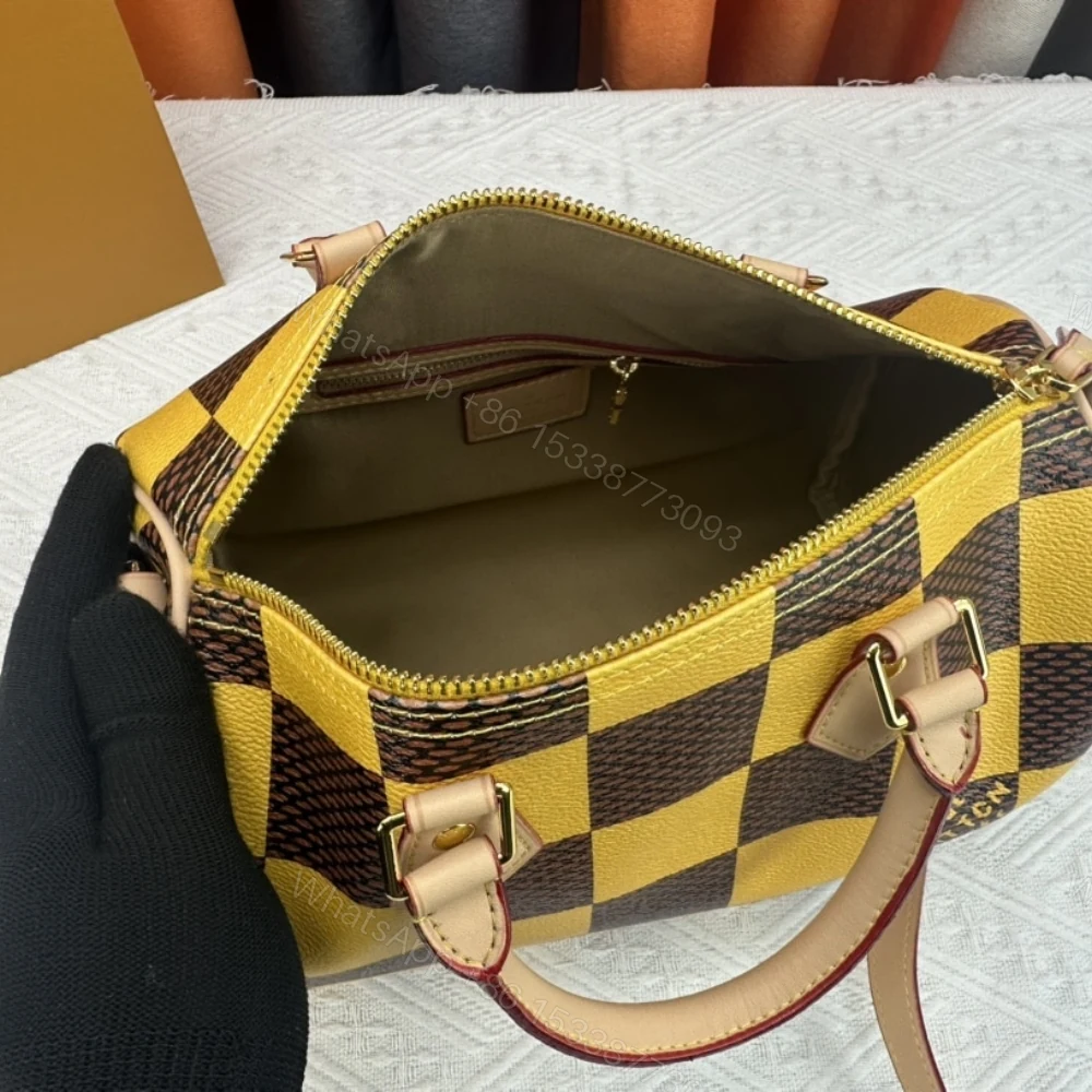 View 9 of Louis Vuitton Speedy 25 Bandoulière Damier Pop Yellow 25Cm N40584