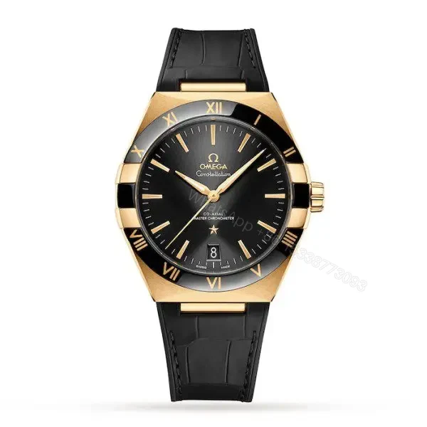 Replica Omega Constellation Men Automatic Black Leather Watch O13163412101001 — view 1
