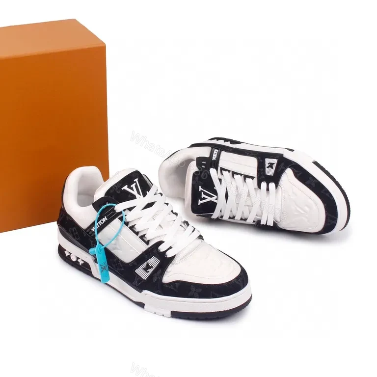 View 4 of Lux LV High-Top Sneakers: Black-White Premium Comfort