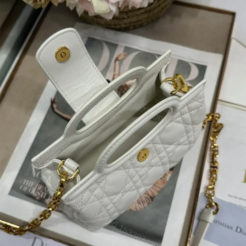 View 5 of 高仿Dior*JolieHandle系列S312M030環扣小羊皮手提包白色免檢版