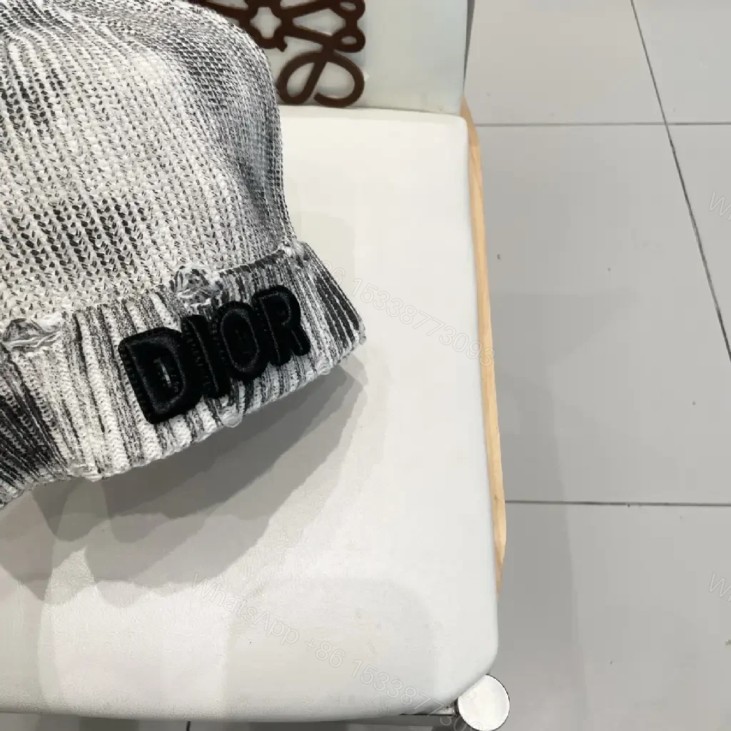View 5 of Metallic Knit Beanie: Luxe Ribbed Warmth, Subtle Logo Interest