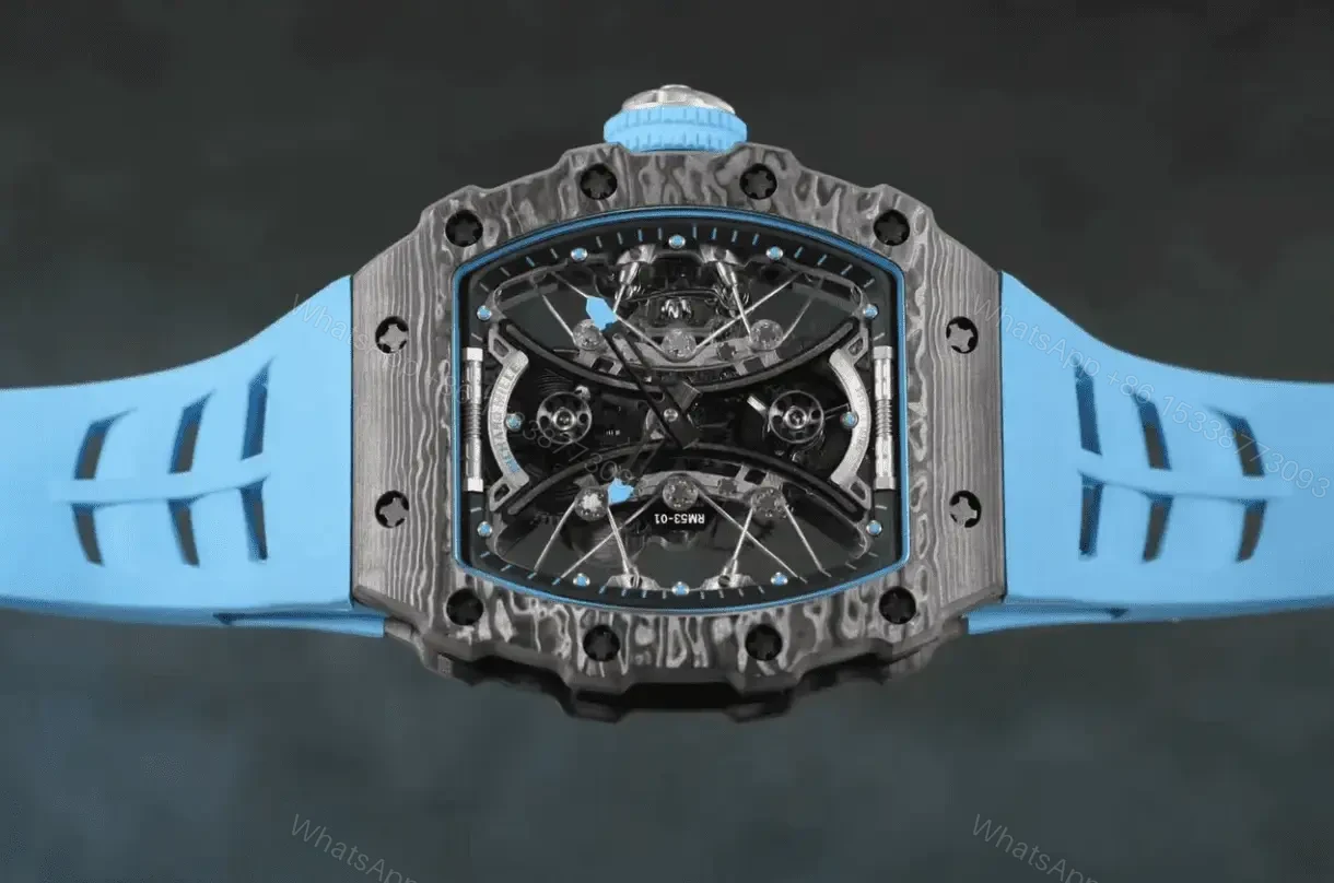 View 5 of Richard Mille Swiss Clone – RM 53-01 Real Carbon Tourbillon Watch