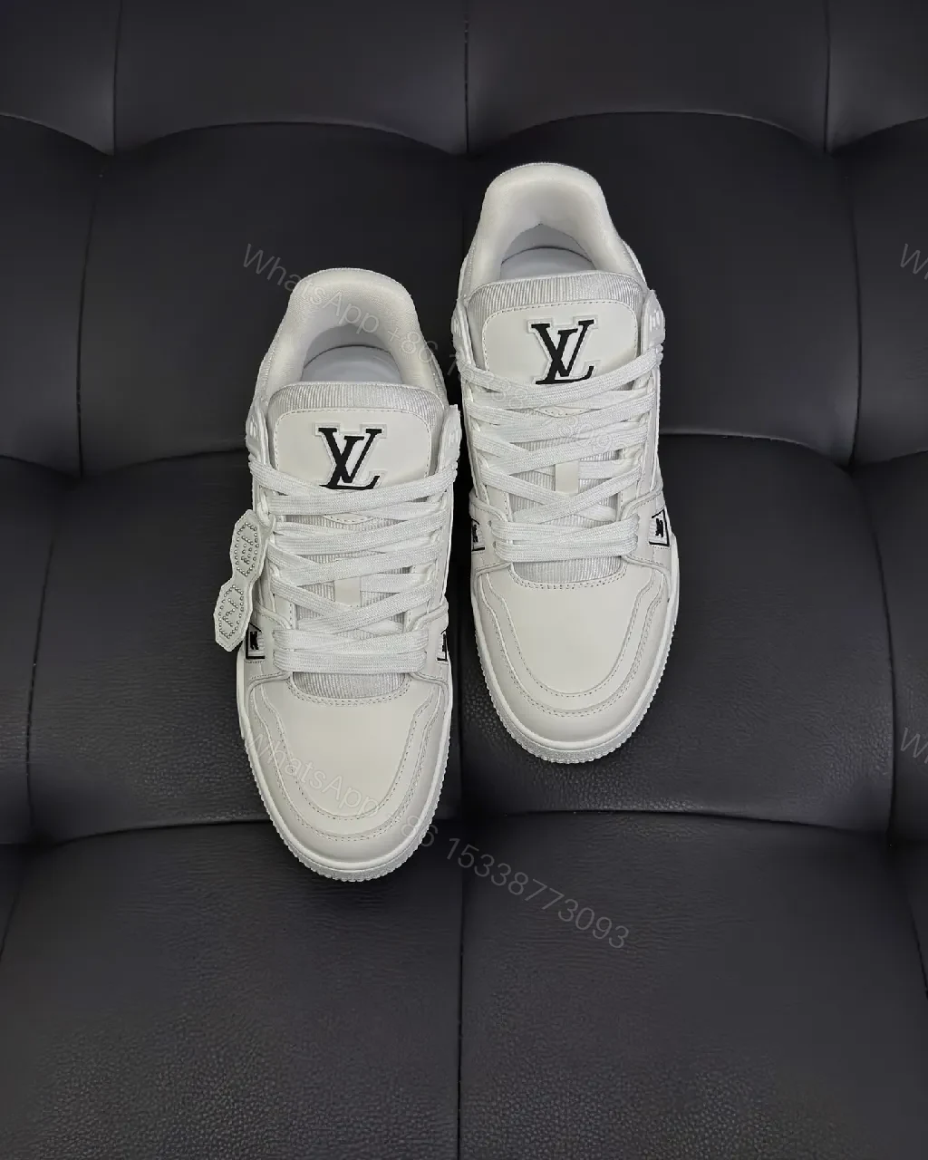 View 7 of White Leather Sneaker - Minimalist Luxe with Signature Details