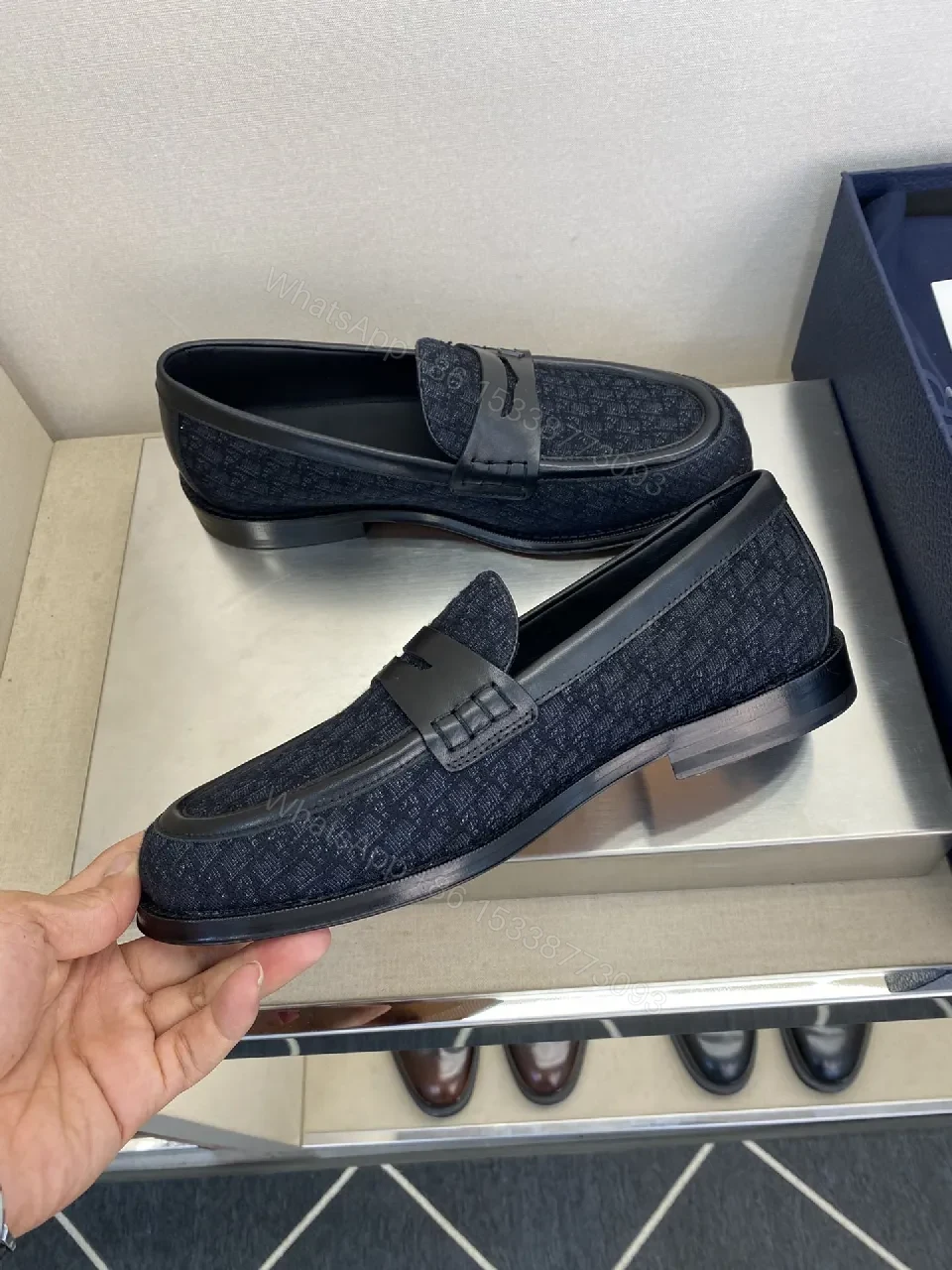 View 9 of Dark Denim Textured Driver: Premium Comfort Loafers for Everyday Sophistication
