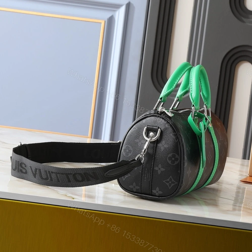 View 3 of Louis Vuitton Keepall Bandoulière 25 Bamboo Green 25Cm M25885