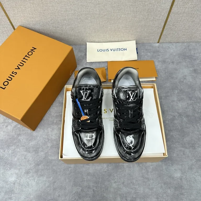 View 2 of LV-Emblem High-Top: Metallic Leather, Luxury, Comfort, All-Day Wear Sneaker