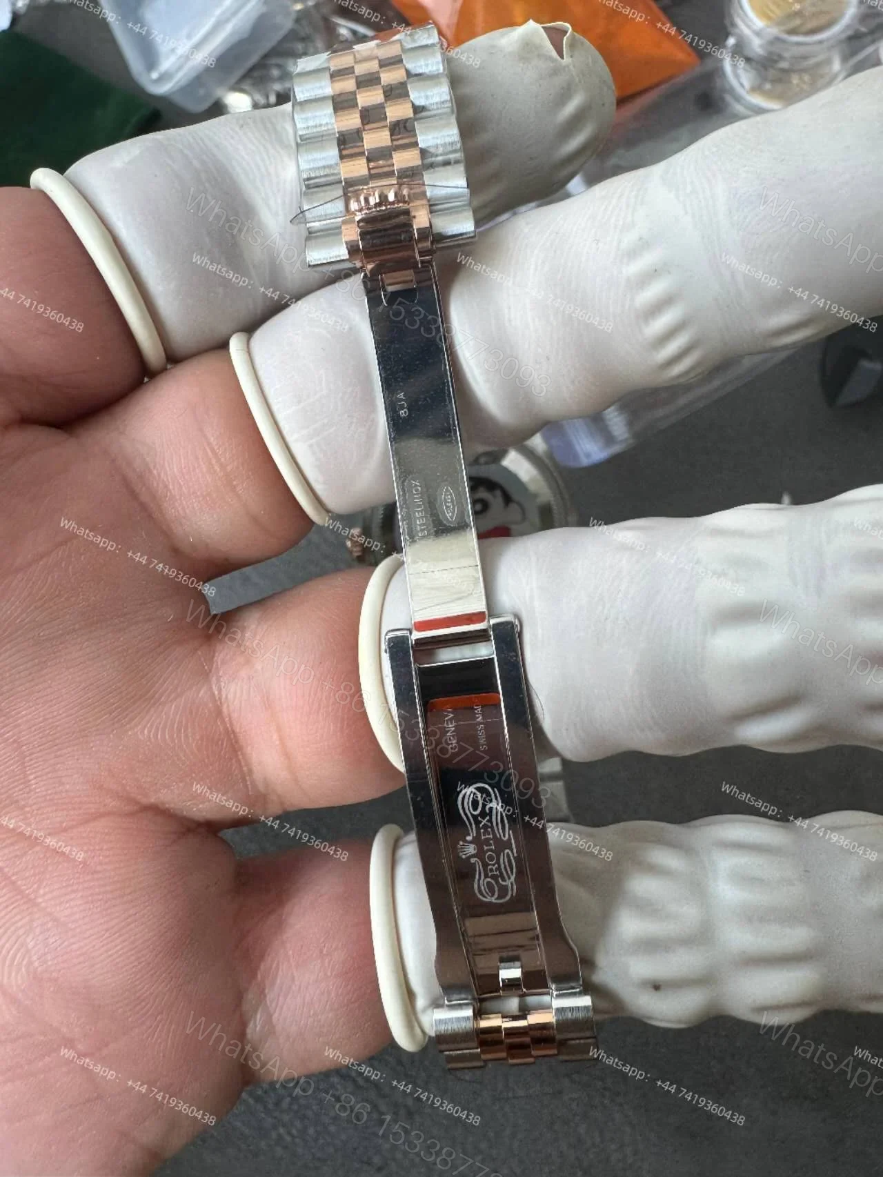View 11 of Rolex Datejust M278271-0026 1:1 Replica Rose Gold Mother of Pearl Dial Jubilee 31MM 2236 Movement Super Clone Watch