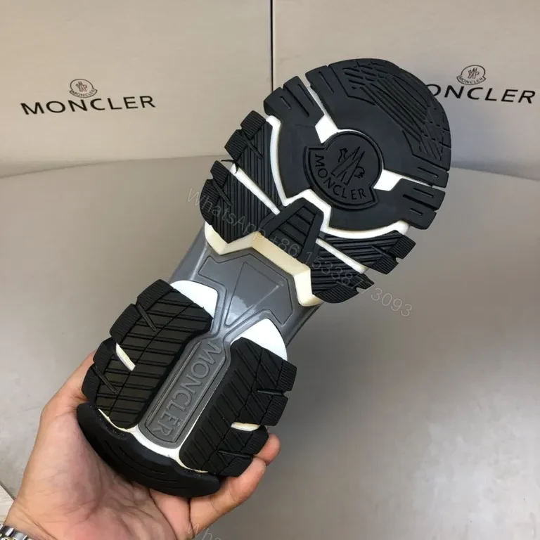 View 2 of Moncler Grid-Texture High-Top Sneakers: Luxe Streetwear