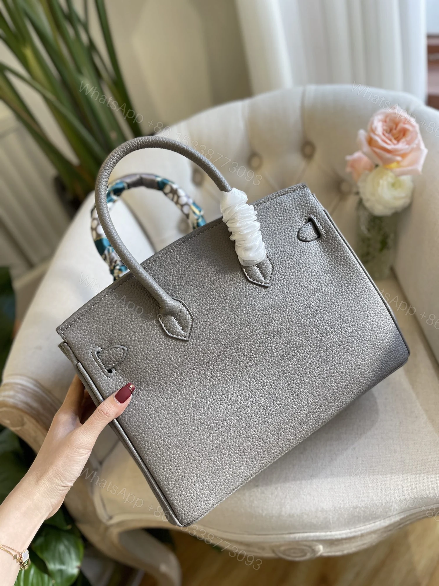 View 4 of HERMES BIRKIN 35 TOGO GOLD HARDWARE GREY 35CM