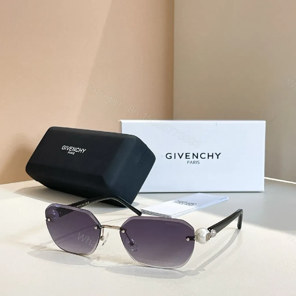 View 9 of Chic Gradient Rim Sunglasses with Pearl Detail - Gold
