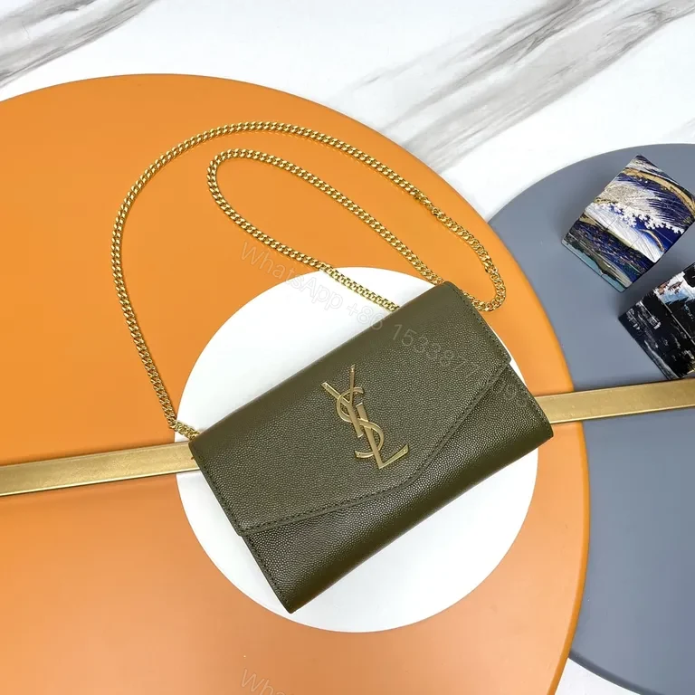Compact Luxe Shoulder Bag with Gold-YSL Chain — view 1