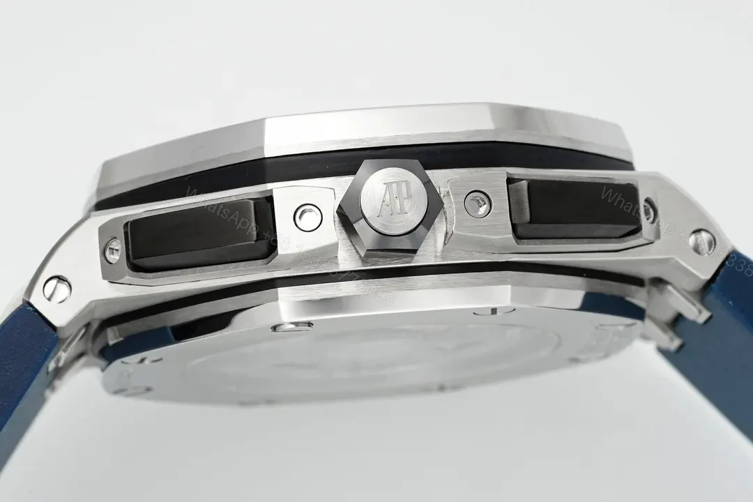 View 7 of Audemars Piguet Royal Oak Offshore Chronograph in Stainless Steel with Blue Dial and Rubber Strap
