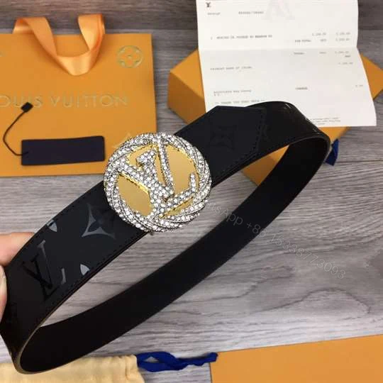 View 5 of LOUIS VUITTON LV CIRCLE PLATE 35MM REVERSIBLE BELT – B155