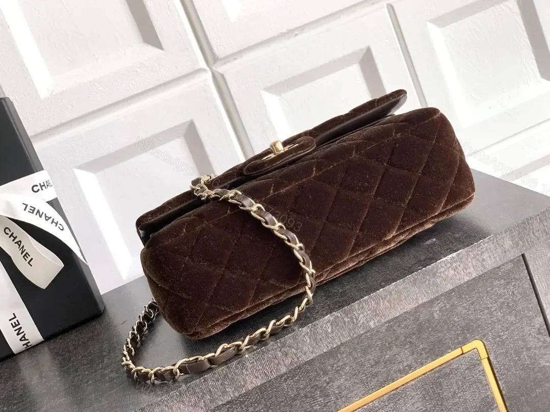 View 5 of Velvet Chic Flap Bag: Gold Chain, Modern Couture-style
