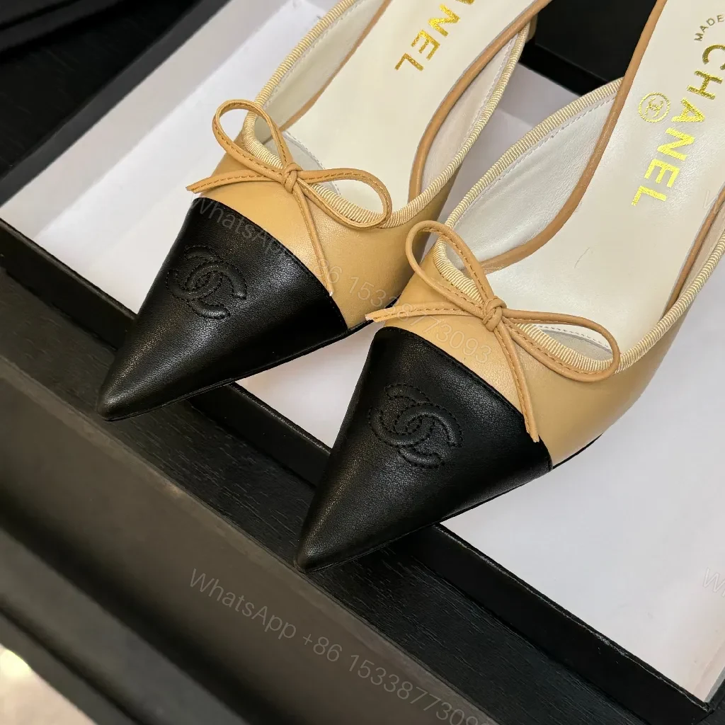 View 9 of Two-Tone Slingback Heels: Luxe Contrast, Comfortable Elegance
