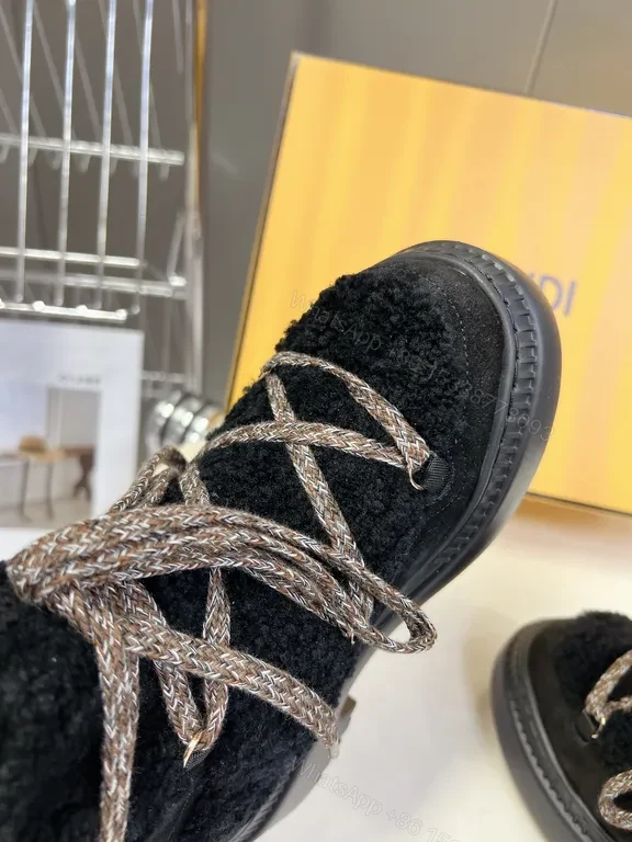 View 5 of Statement Knit Boots: Luxe Fendi-Inspired High-Tops with Plush Warmth