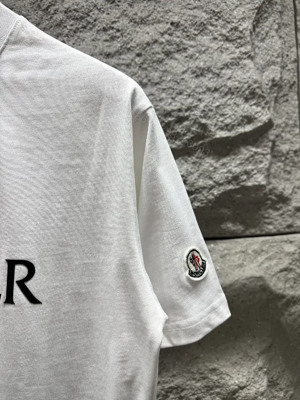 View 2 of White Cotton Crest Tee: Modern Luxury, Relaxed Fit
