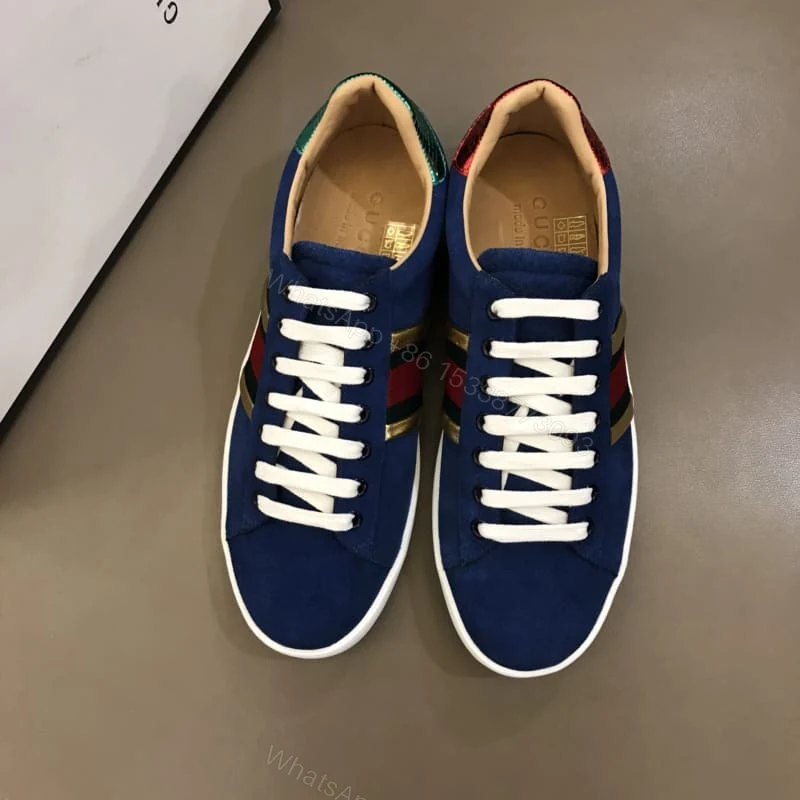 View 6 of GUCCI ACE SNEAKER VELVET BLUE METALLIC STRIPE – GC40