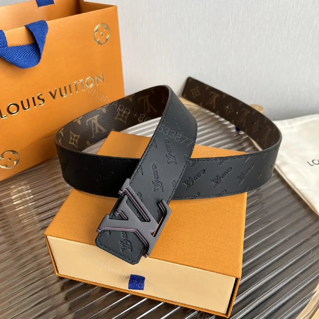 View 6 of Brown Monogram Canvas Belt with LV Logo Buckle