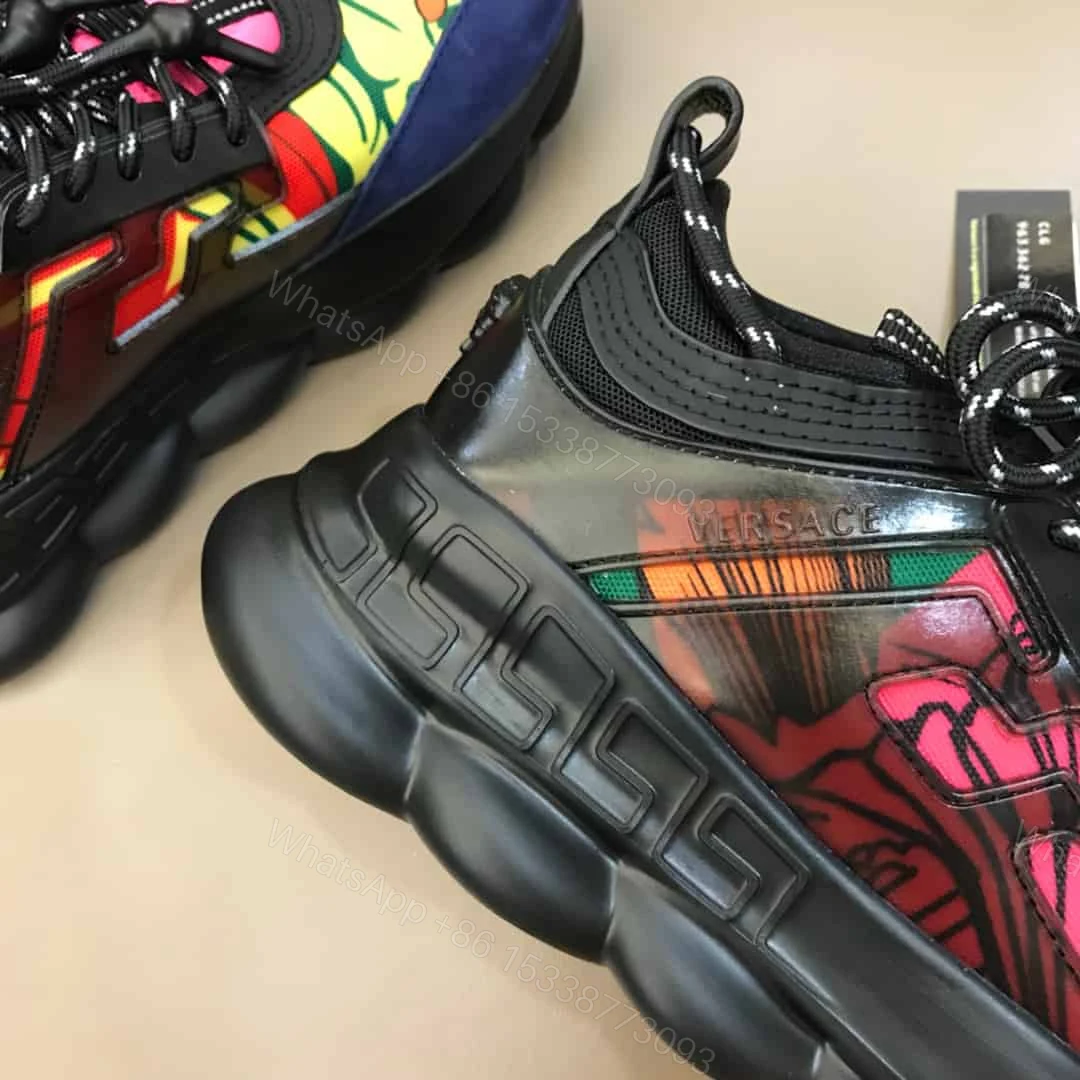 View 4 of VERSACE BLACK AND MULTICOLOURED CHAIN REACTION SNEAKERS – VS8