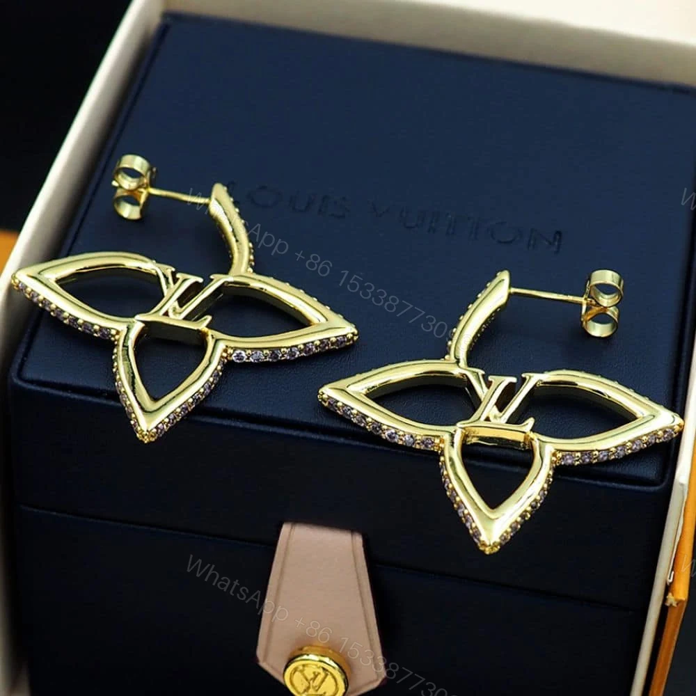 View 2 of LOUIS VUITTON LV SLIM FLOWER EARRINGS GOLD M02420