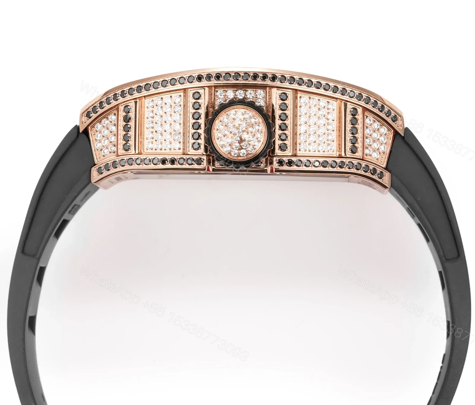 View 7 of Richard Mille RM S10 Koi Tourbillon Red Gold Diamond Black Strap Watch RMS10-KOI-BK