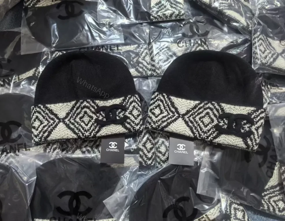 Bold Textured Beanies: Chanel-Pattern Knit, All-Season Luxury — view 1