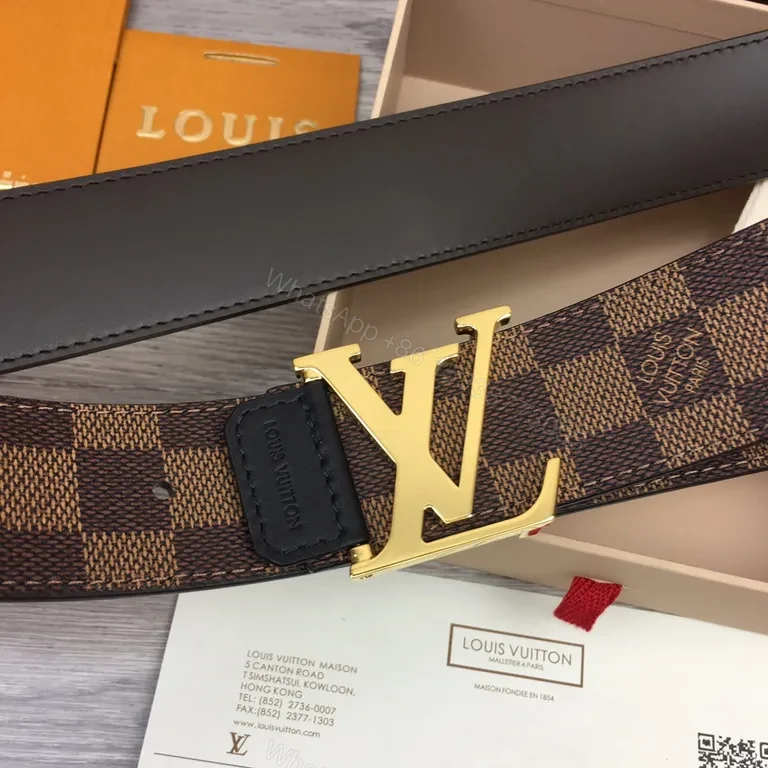 View 3 of Louis Vuitton Damier Canvas Belt with Signature Buckle