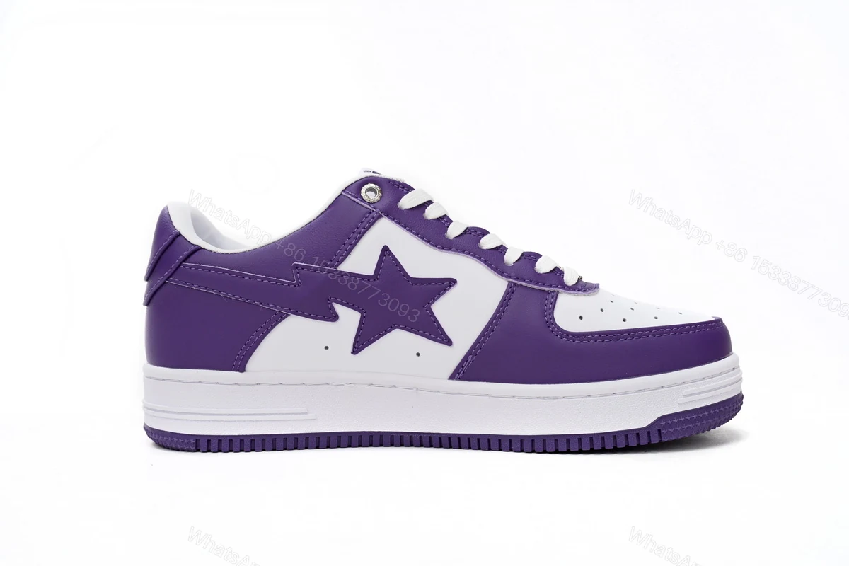 View 2 of Cheap Fake BapeSta A Bathing Ape Low White Purple 1170 0191 007
