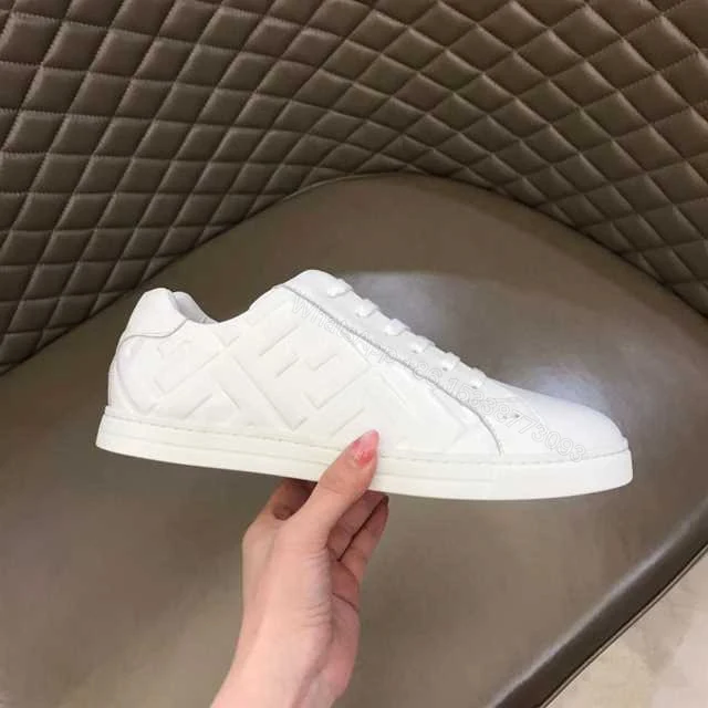 View 2 of FENDI WHITE NAPPA LEATHER LOW TOP SNEAKERS – FD09