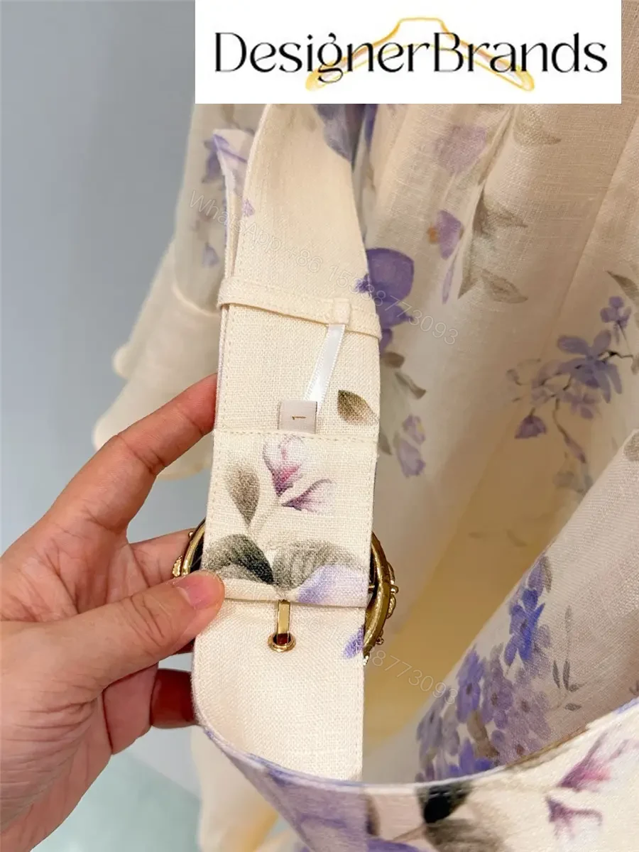 View 7 of Zimmermann Luna Printed Linen Mini Dress