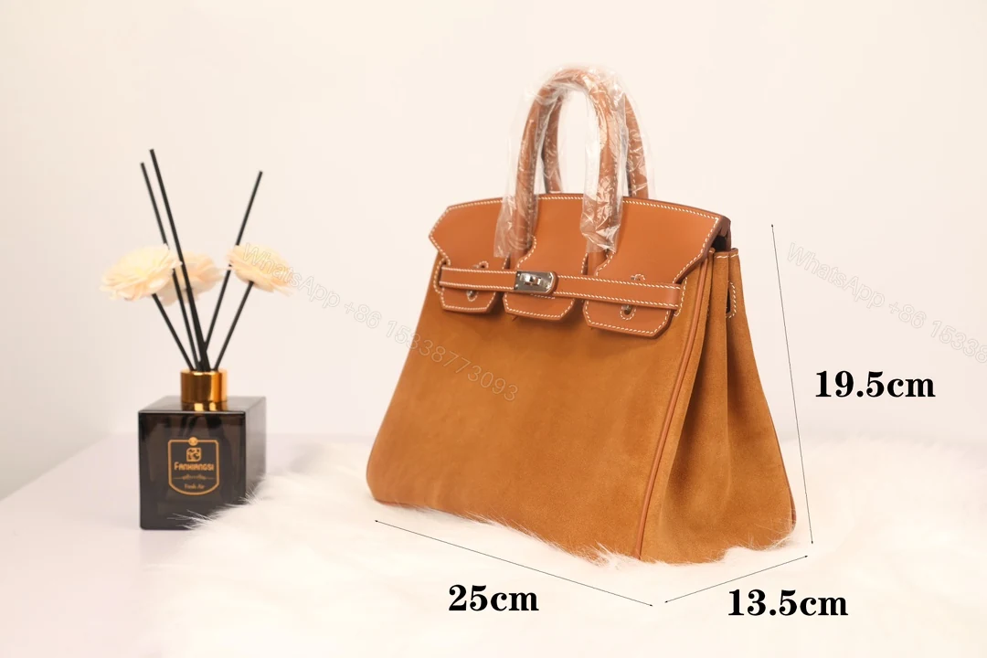 Hermes 高仿 女款 Birkin 焦糖橘麂皮手提包 復古時尚高級款 — view 1