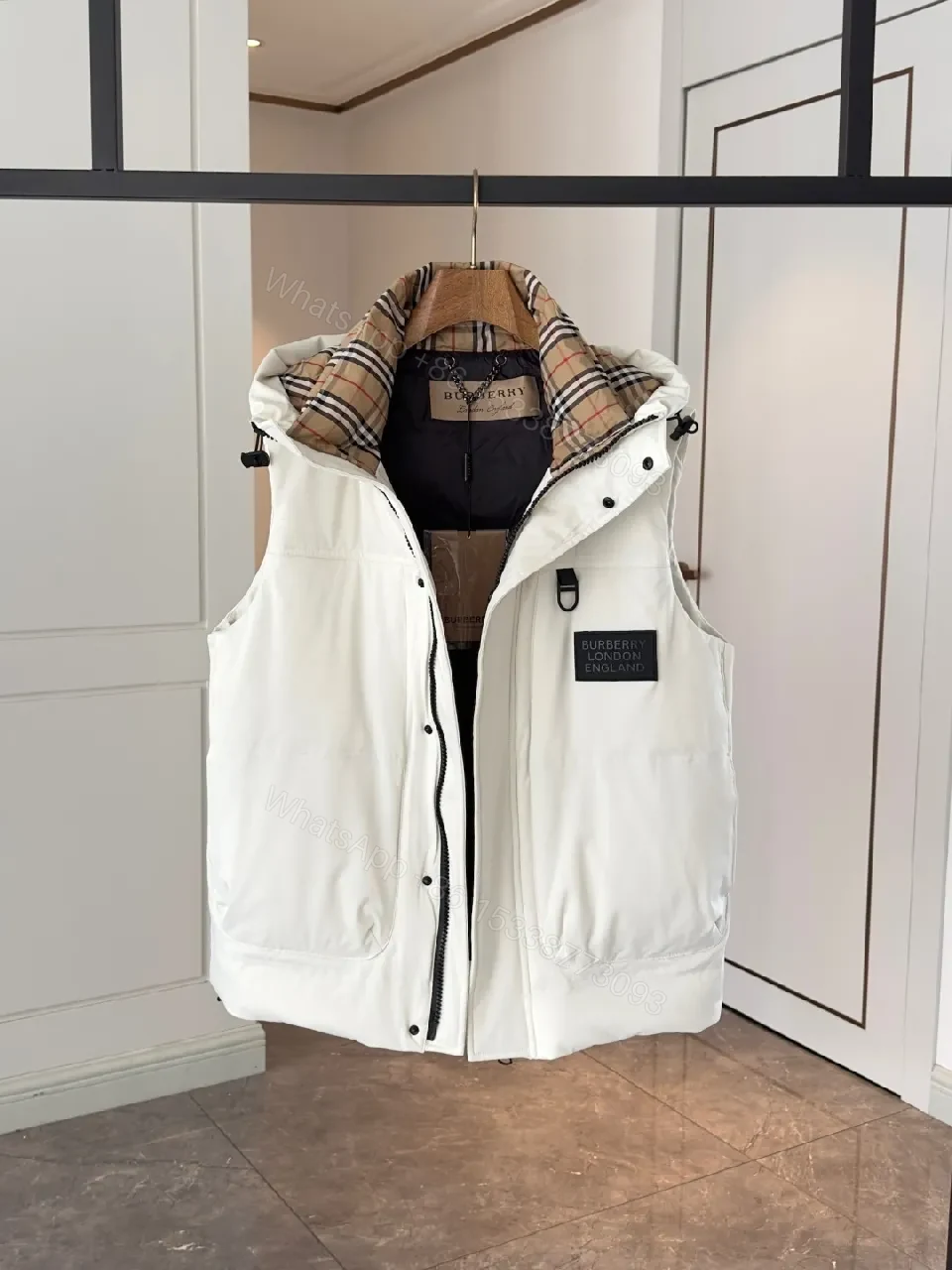 View 5 of Minimalist Quilted Vest: Burberry-inspired Warmth & Water-Repellent Shell