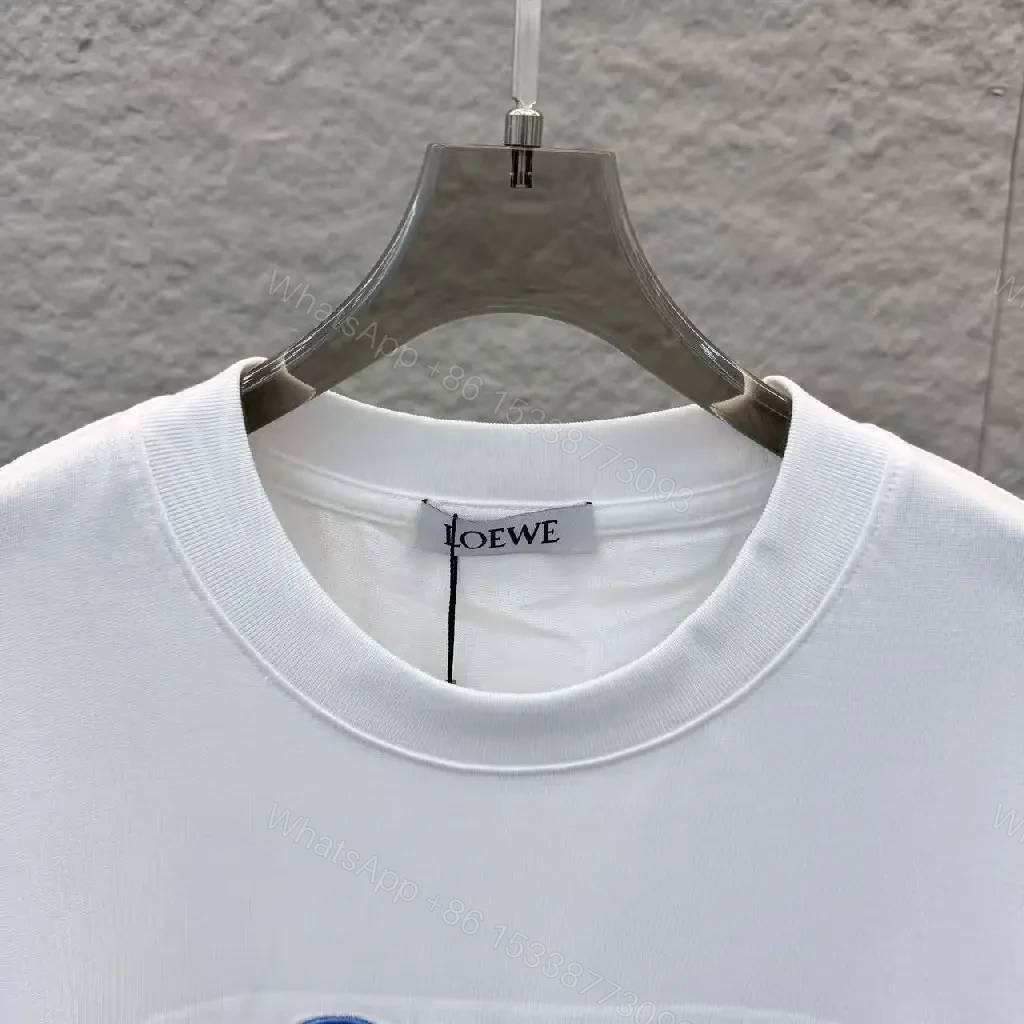 View 3 of Graphic Cotton Tee with Multicolor Embroidery Details