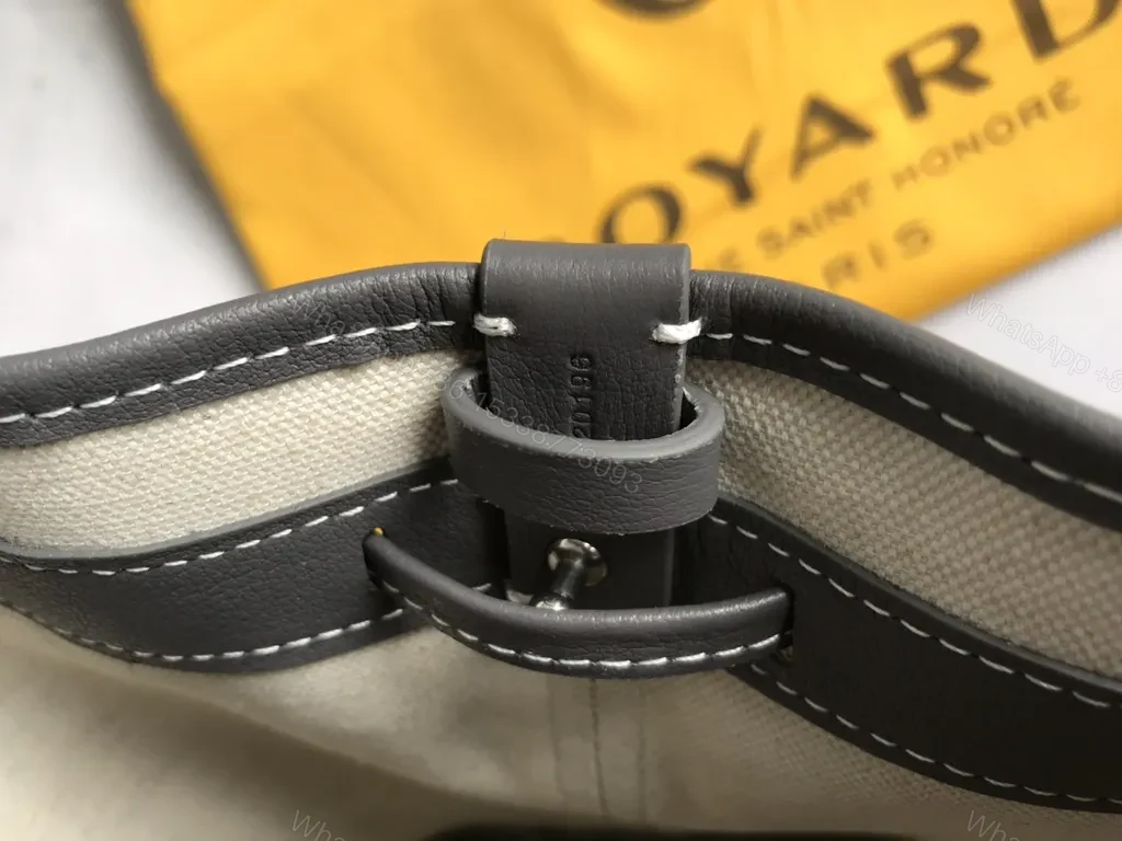 View 6 of Graphite Goyardine Bucket Bag â€” Lux Calfskin, Structured Everyday Bag