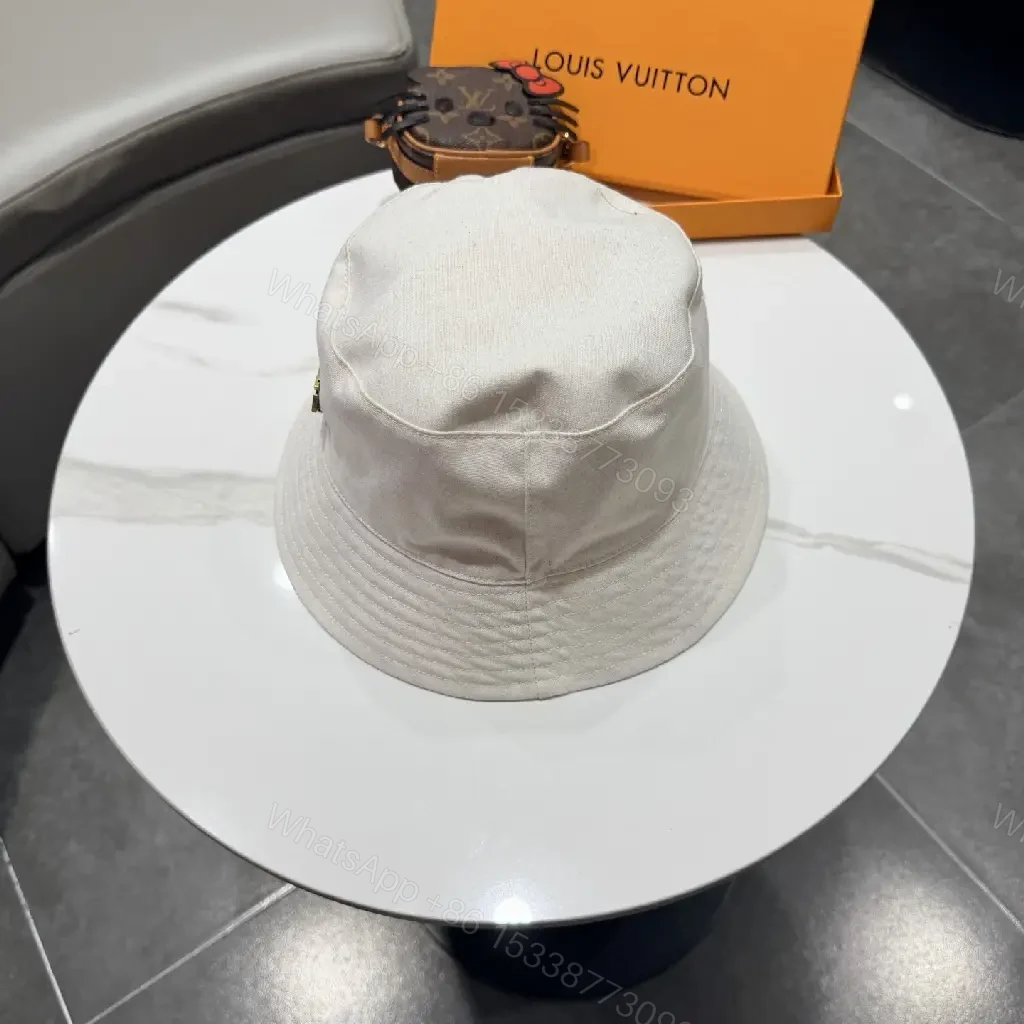 View 8 of Soft-Tone Beige Cotton Hat with Signature Accent