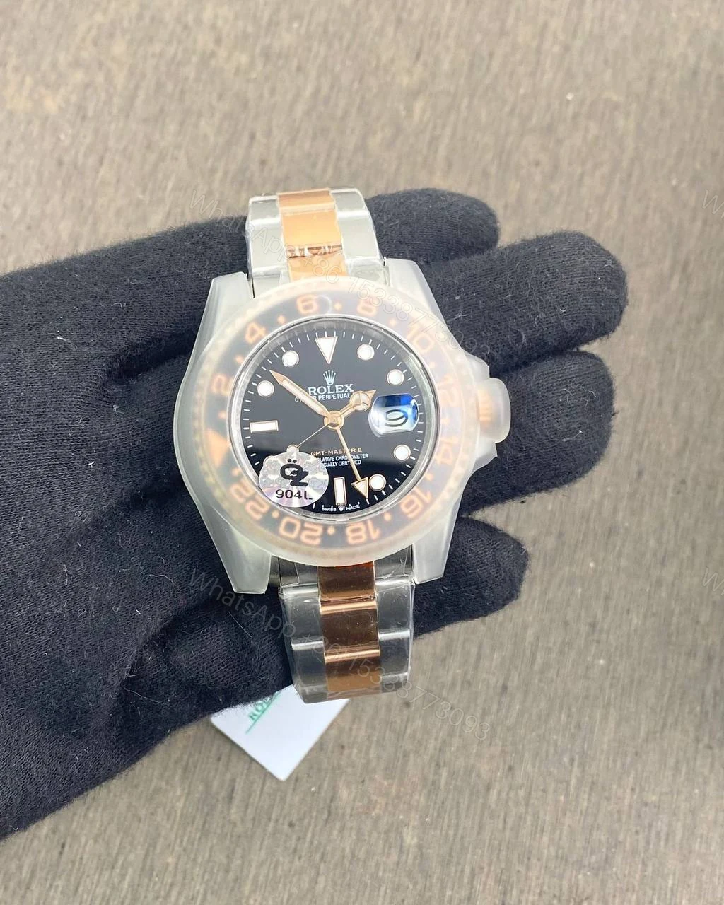 View 5 of Rolex Gmt Tu Tone Black Dial Swiss Semi ETA 3285 40mm