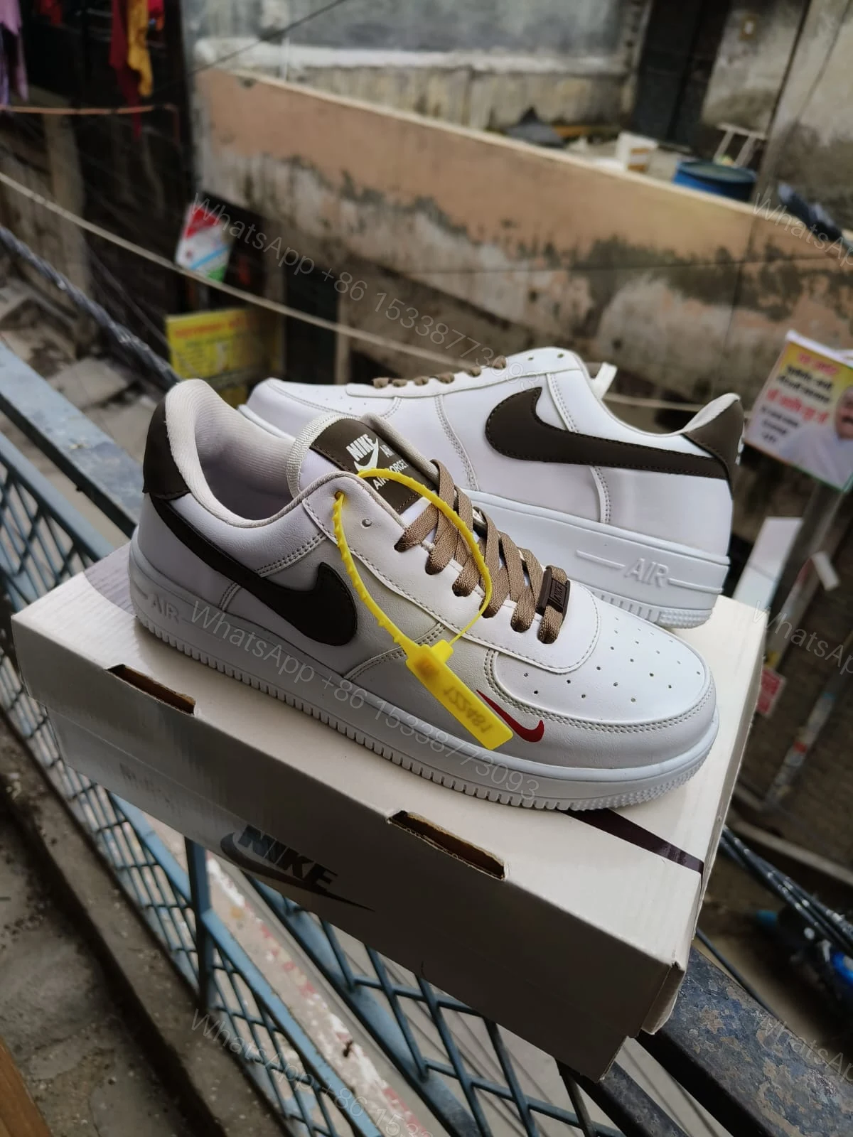 View 4 of BUY FIRST COPY NIKE AF1 BROWN TOP QUALITY SNEAKERS